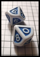 Dice : Dice - 10D - Relief Dice Blue and White - Chimera Hobby Shop Apr 2010